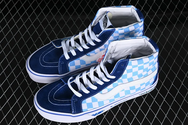 All categories Vans Vans series Vans Hi Vans high-top Vans Sk8-Hi 38 DX Vans official blue checkerboard casual canvas shoes VN0A5KRIA5I